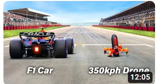 World’s Fastest Camera Drone Vs F1 Car